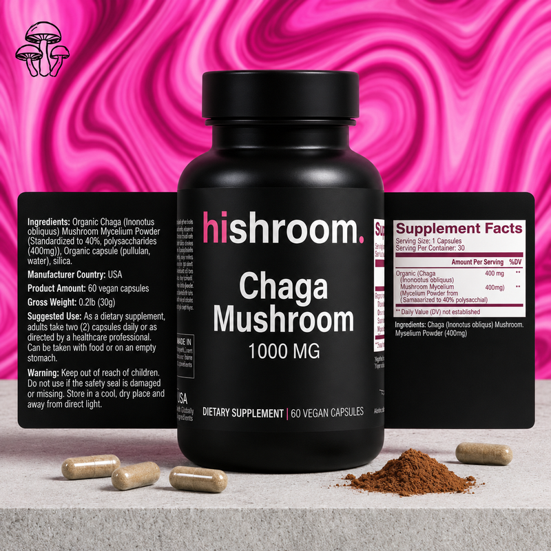 Chaga Mushroom 1000mg Capsules